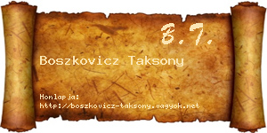 Boszkovicz Taksony névjegykártya